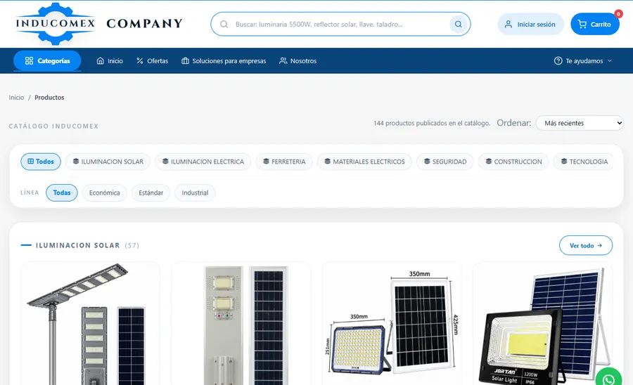 Catálogo de productos de inducomex.net